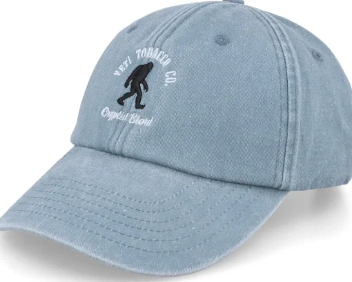 Clearance Abducted Yeti Tobacco Vintage Denim Light Blue Dad Cap -